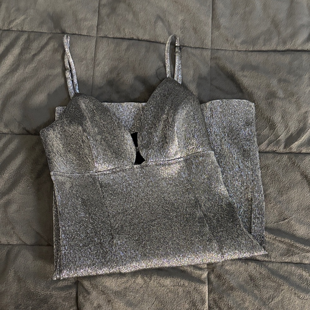 Silver Glittery Women's Mini Dress
